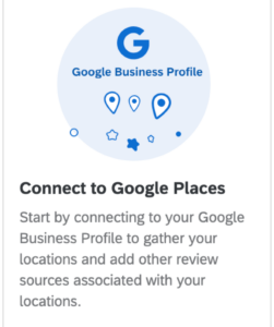 La vignette indique Se connecter à Google Places