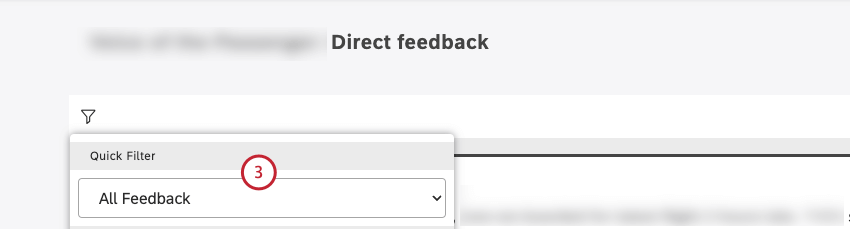 Développez le menu Filtre rapide. 