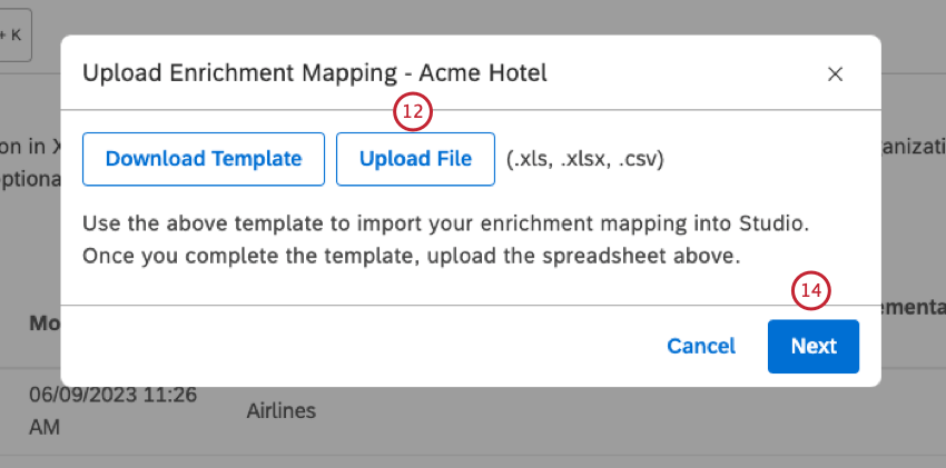 user interface as described in the step