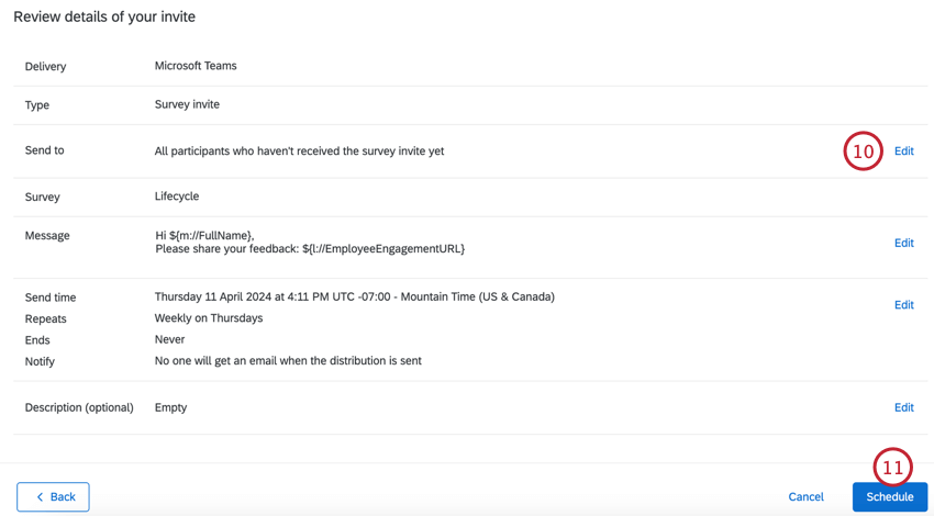 reviewing the distribution and saving