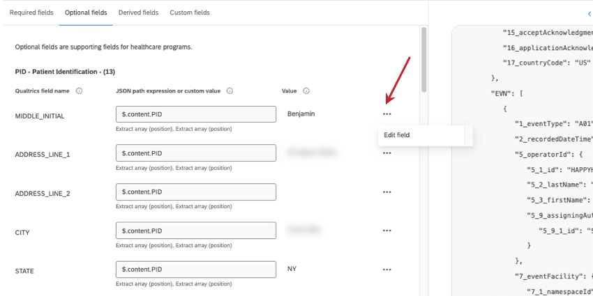 edit field button shown