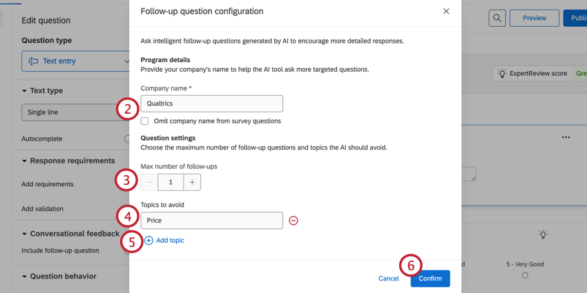 Qualtrics conversational feedback
