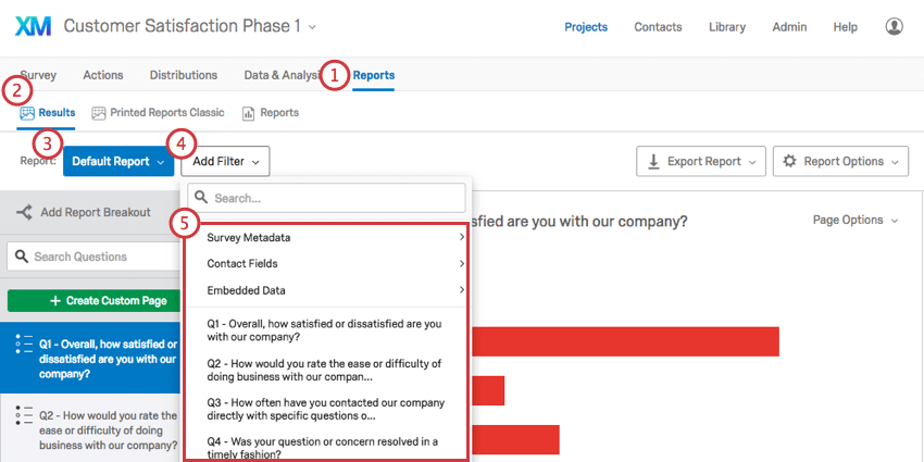 Filtering Results Reports