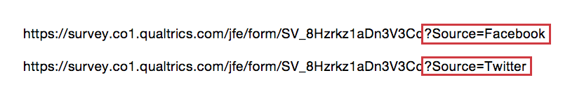 URL da pesquisa com ?Source=Facebook no final para indicar que a resposta é do Facebook