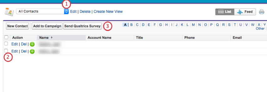 Envoyer une enquête Qualtrics sous tous les contacts