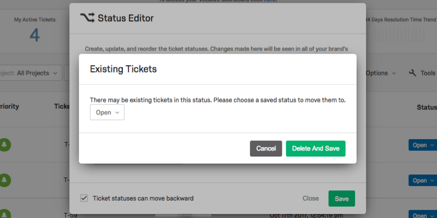 Deletion confirmation window