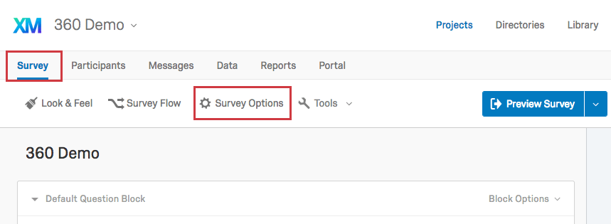 Survey Options (360) - Qualtrics Support