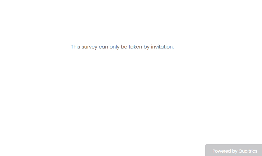 Accessing a survey when "By Invitation Only" is turned on