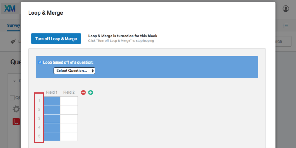 Loop and merge fields