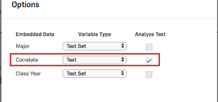 Cocher la case à côté de la liste déroulante Type de variable de texte