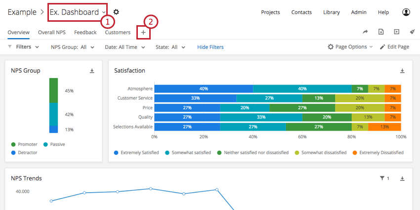 step 2 creating cx dashboard pages qualtrics support employee review sample