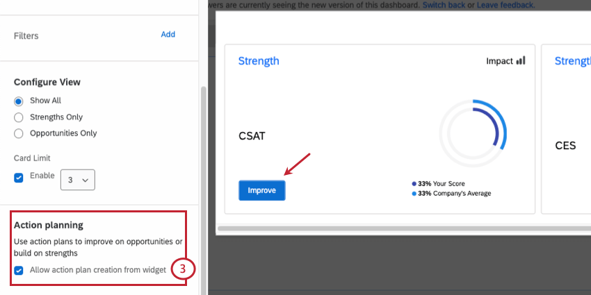 Focus Areas Widget - Qualtrics
