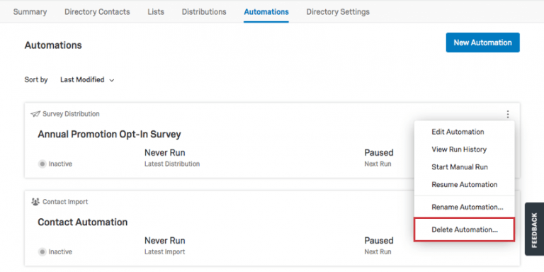 Managing Automations