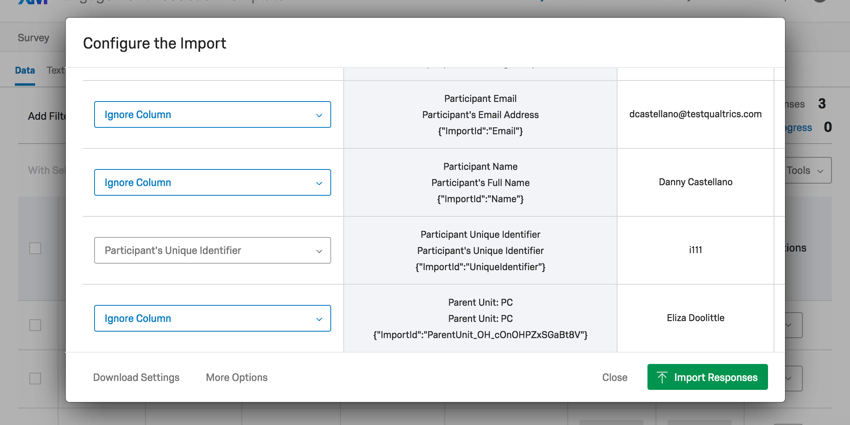 Import response