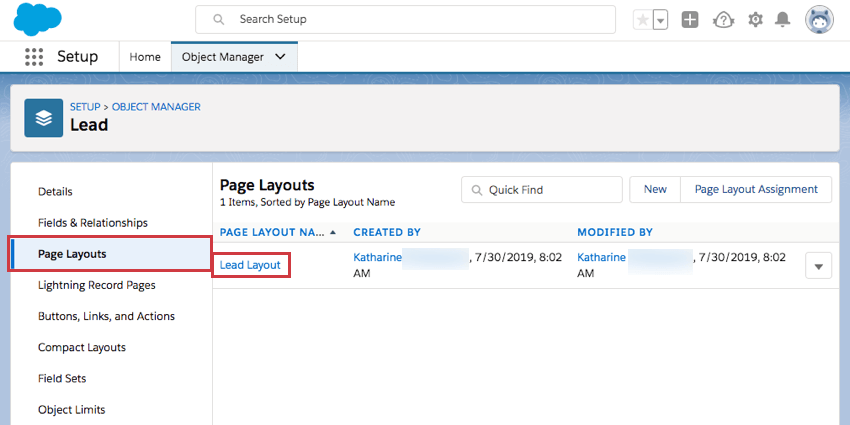 dispositions sélectionnées à gauche, nom de la disposition de lintérêt potentiel sélectionné