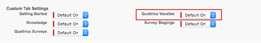Paramètres de longlet personnalisé avec vocalisation à droite