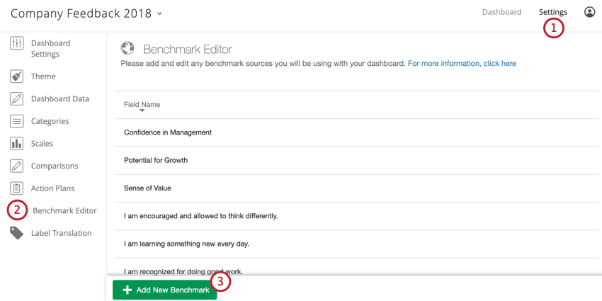 Benchmark Editor Ee Amp El Qualtrics Support