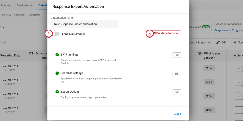 Response Import & Export Automations