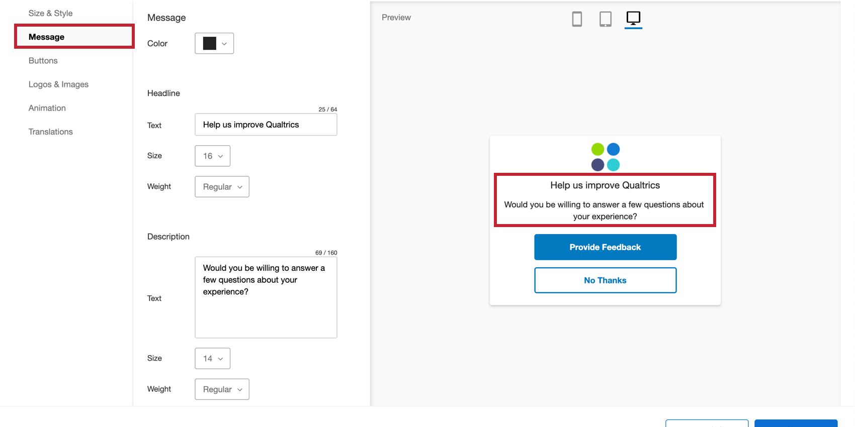 Responsive Dialog Creative
