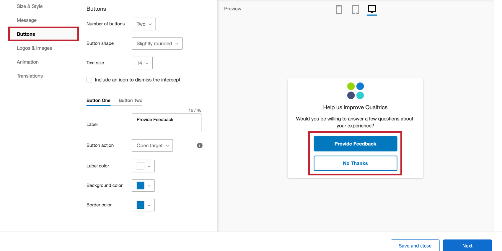 Responsive Dialog Creative