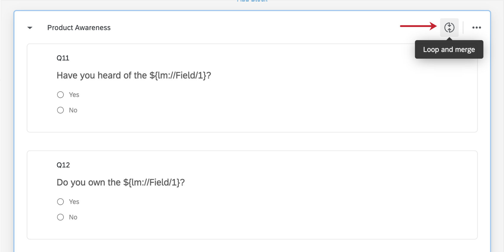 Wiederholen & Zusammenführen Qualtrics