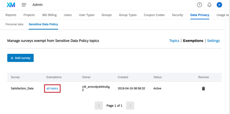 Sensitive Data Policy