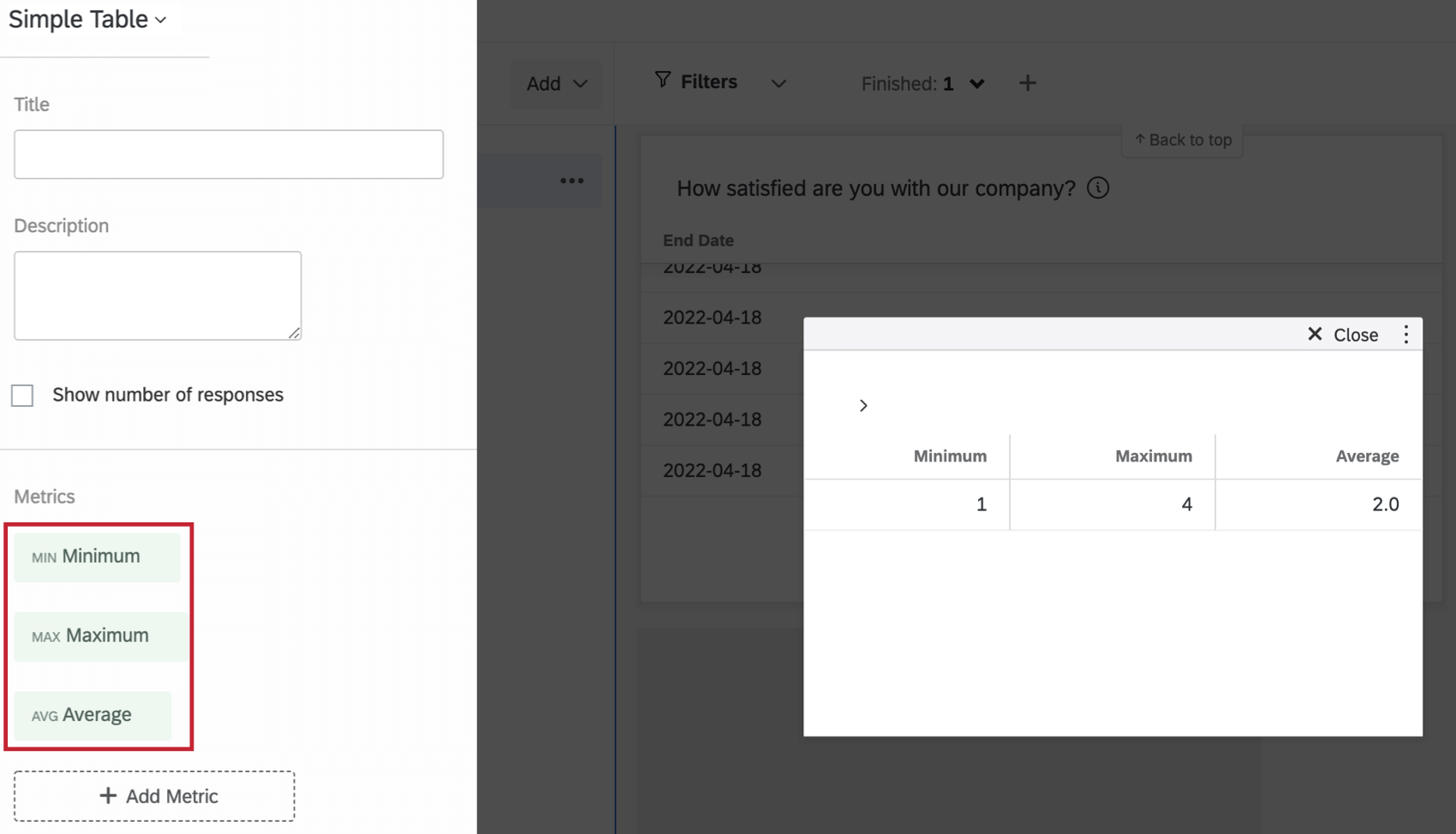 Results Dashboards Widgets - Qualtrics