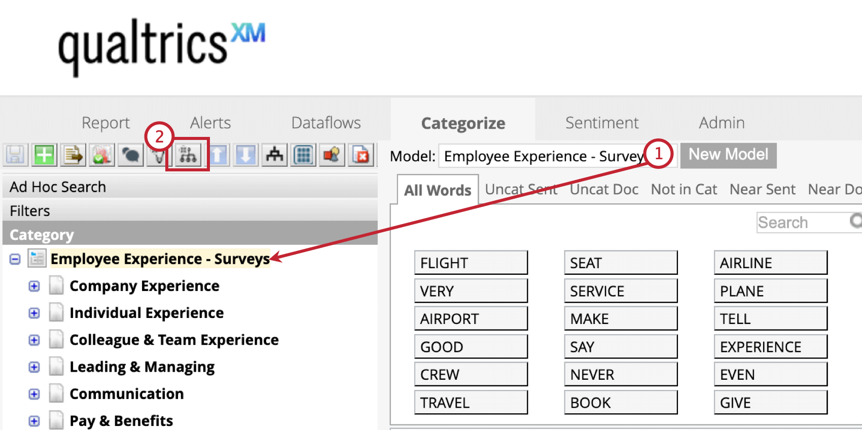 Editing Category Models (Designer) - Qualtrics