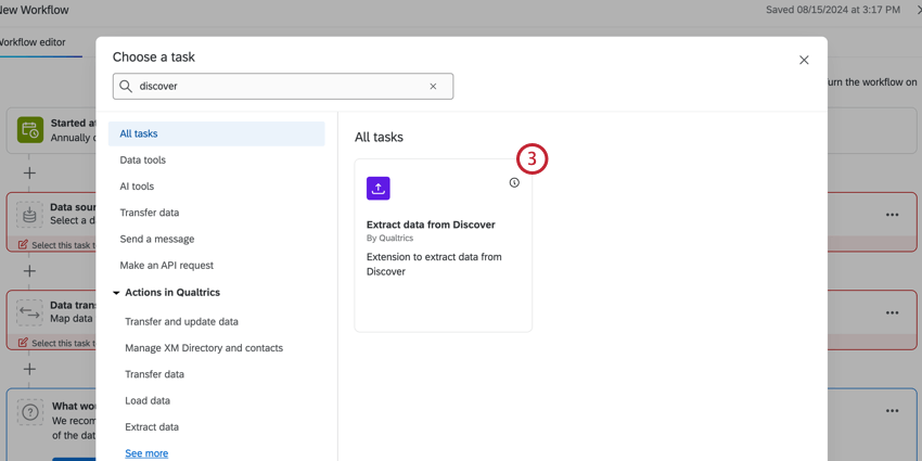 Extract Data from Discover Task - Qualtrics