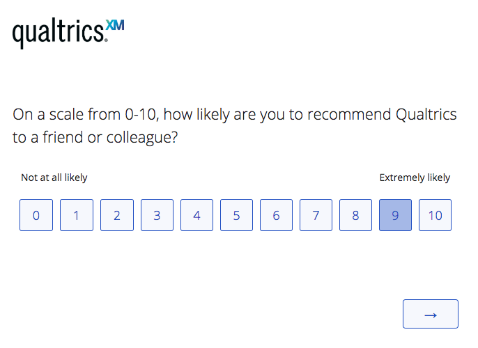 NPS survey question