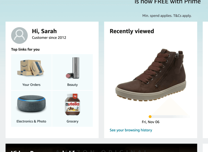 Amazon personalisation