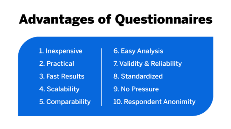 Advantages of questionnaires