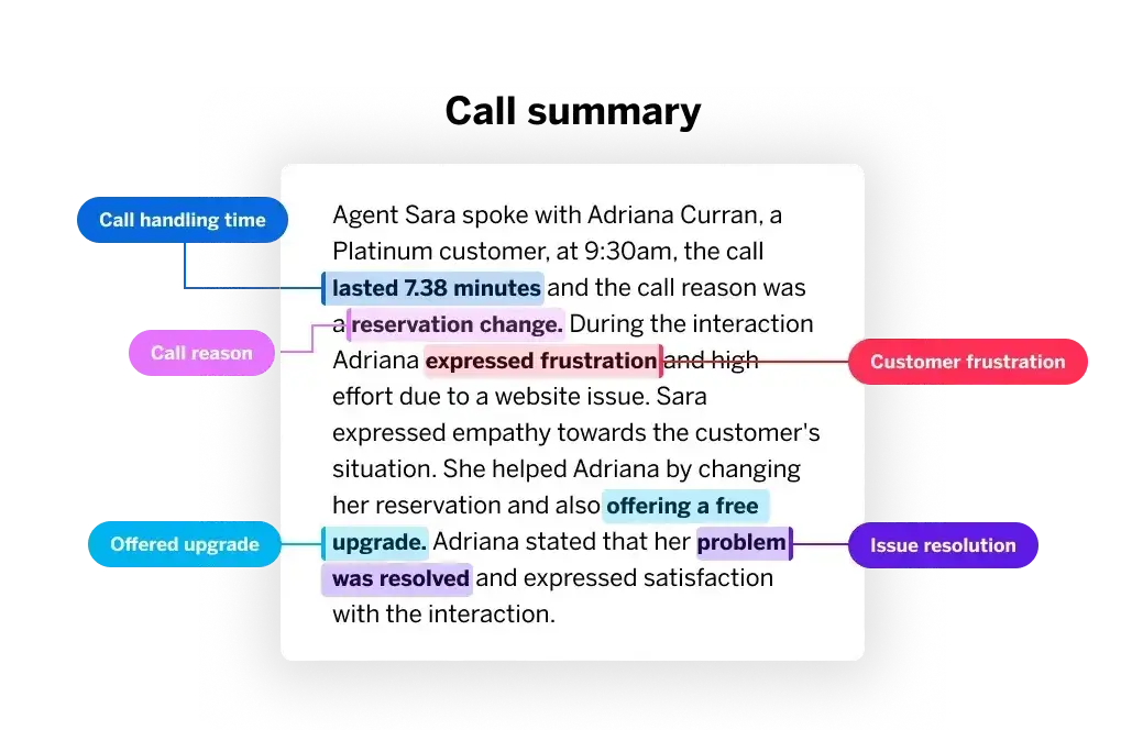 call summary analysis