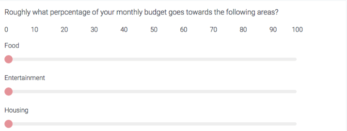 Slider survey example