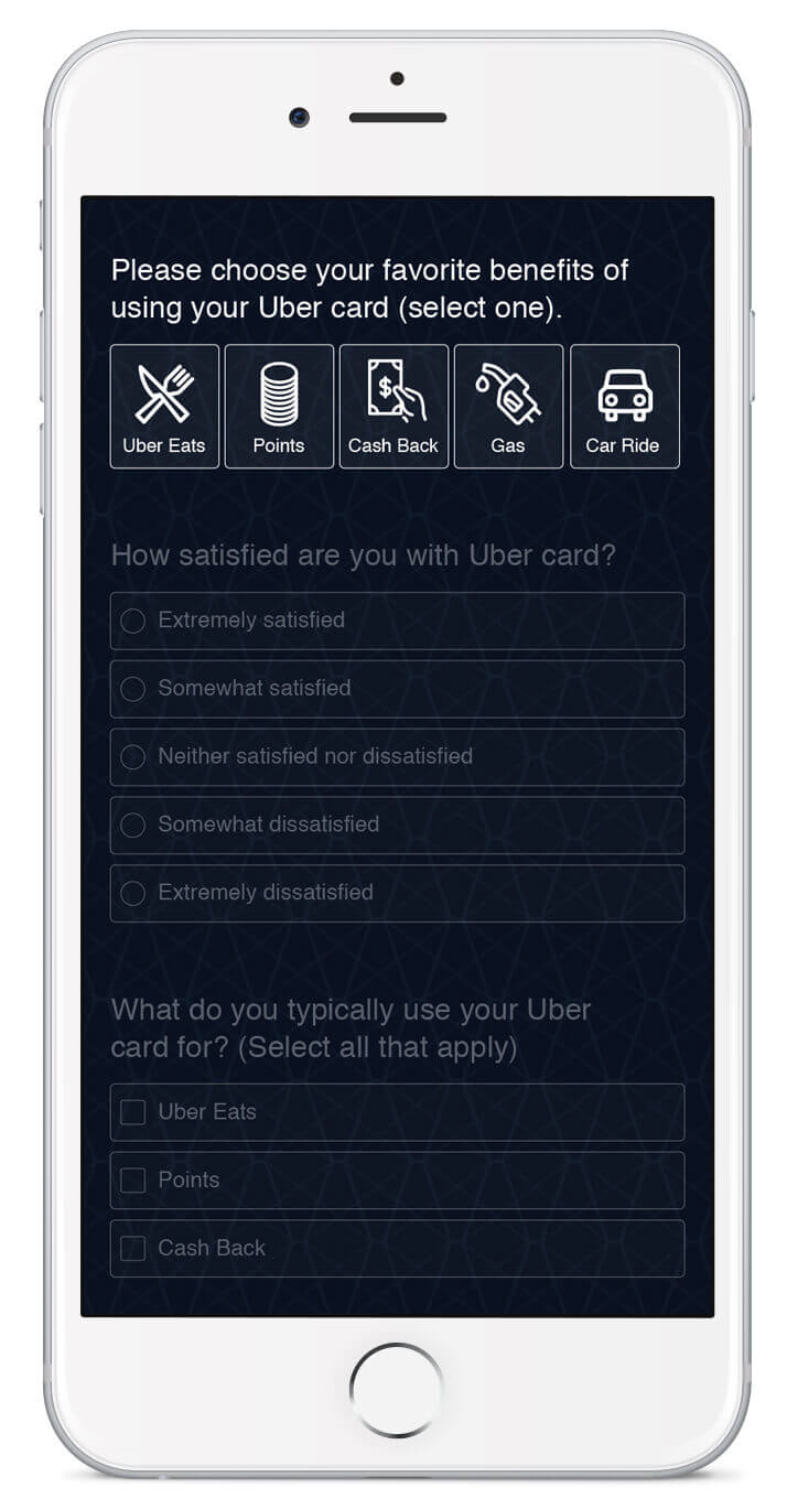 iPhone with Uber survey