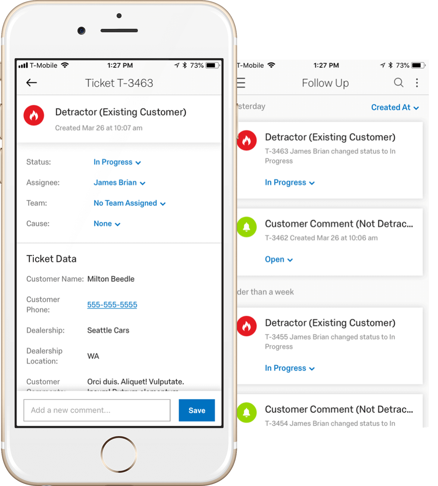 Closed loop ticketing screenshot