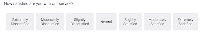 How satisfied are you with our service? Likert scale question