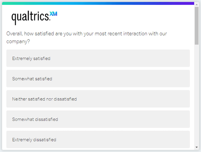 Customer feedback - survey example