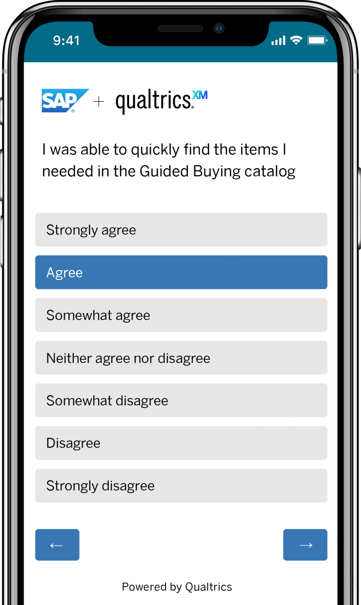 Survey question mobile