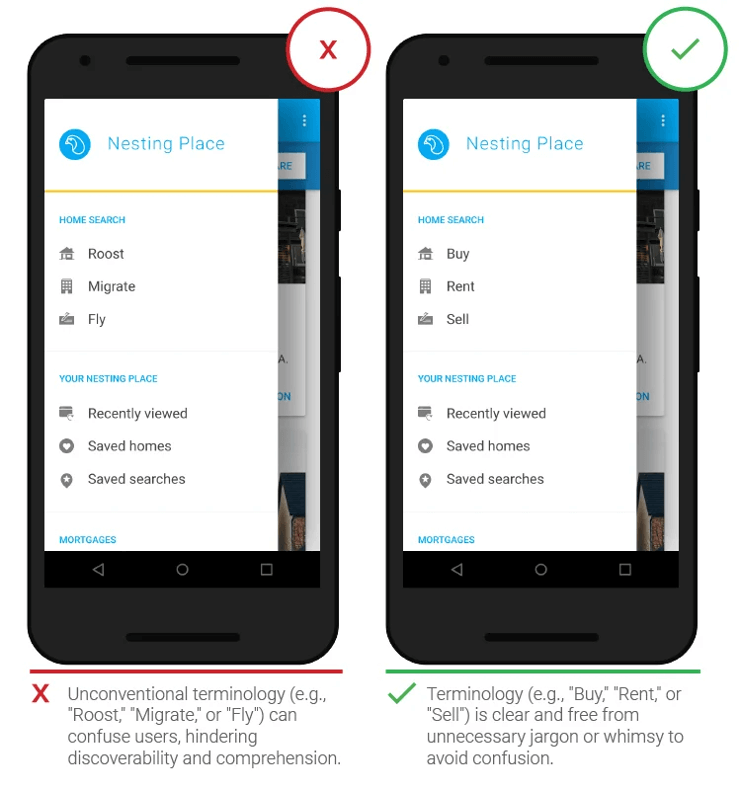 UI design mobile example