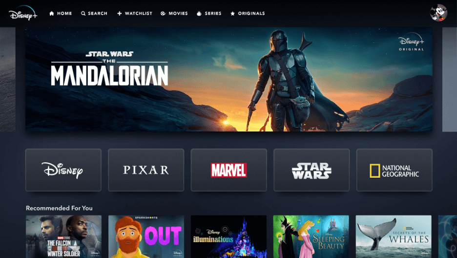 Disney+ dashboard