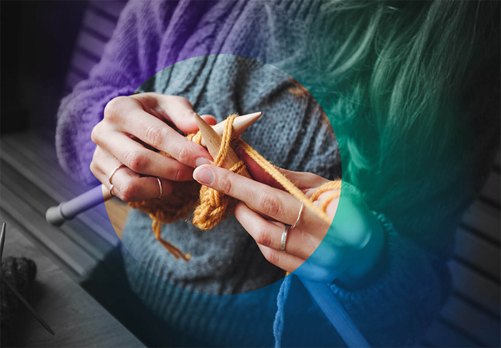 Image of person knitting
