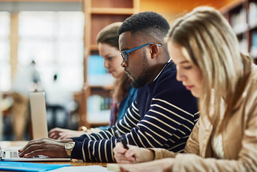 students studying