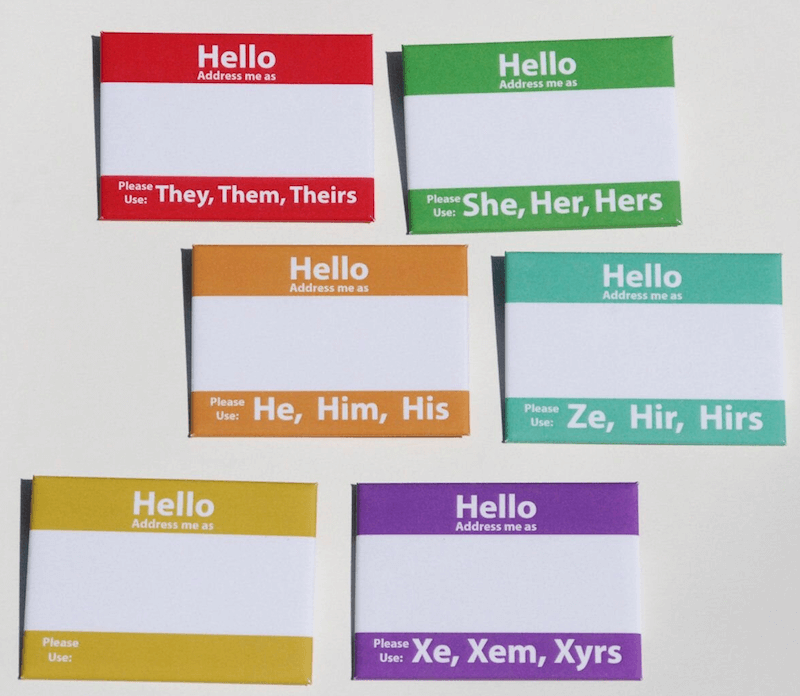 name tags for gender neutral pronouns