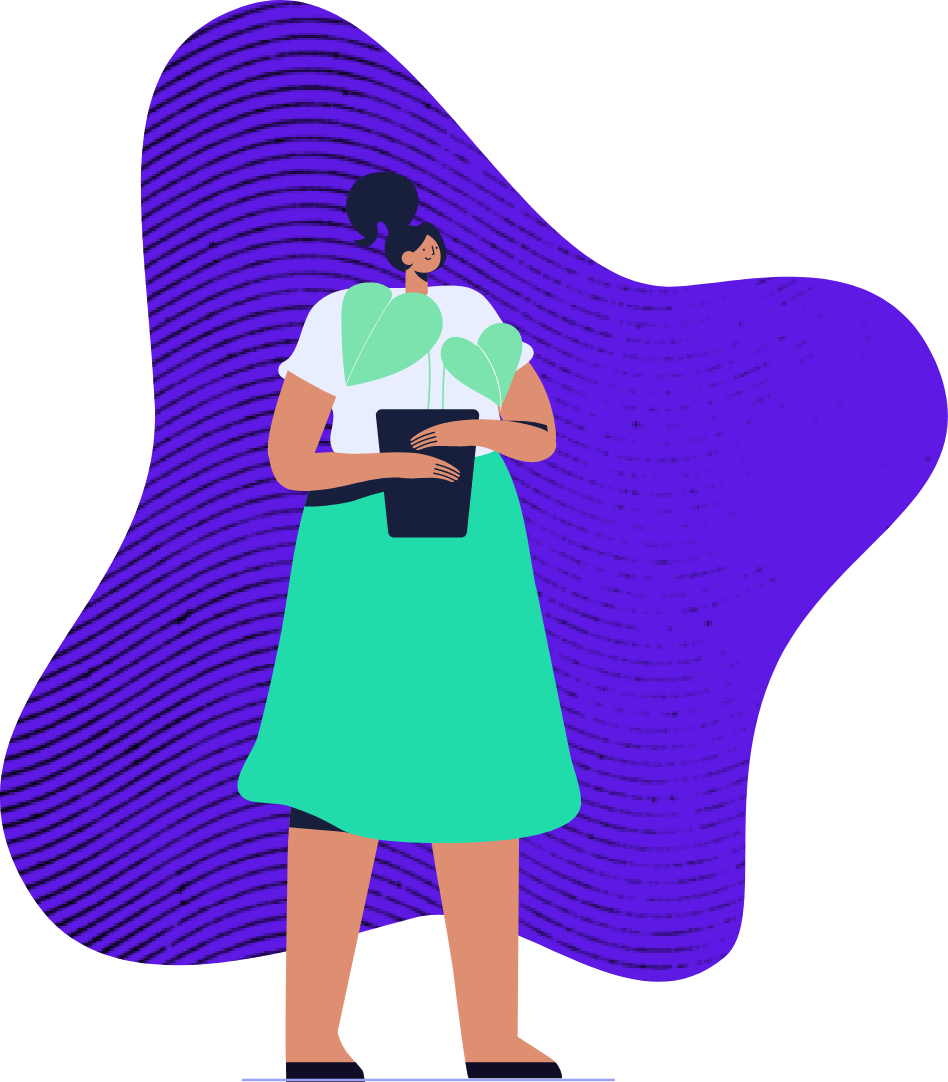 WOman with plant