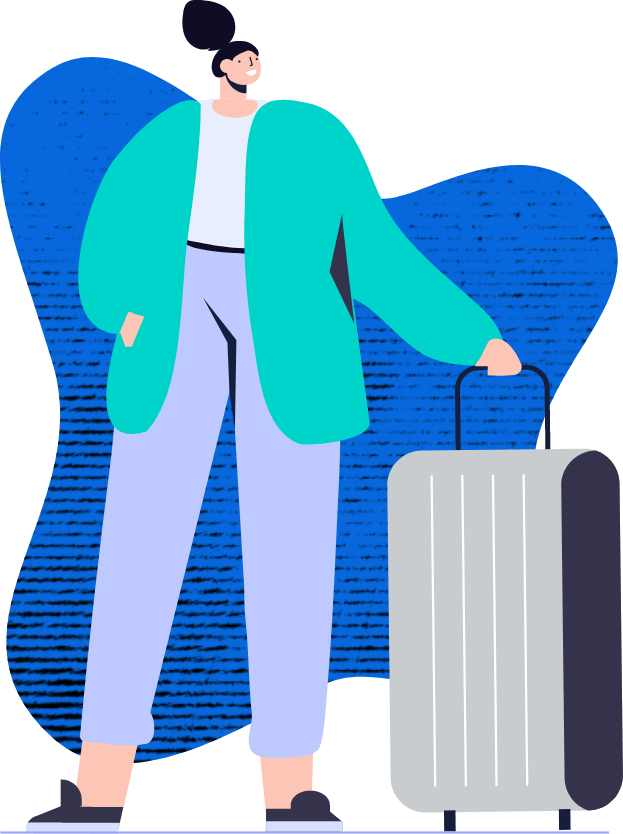 woman with suitcase