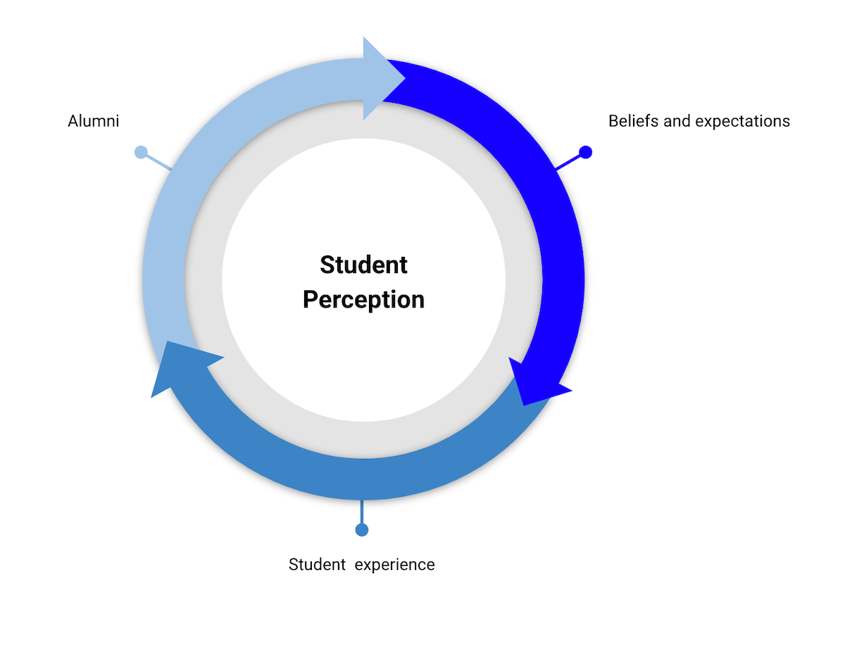 Circle graph of student perception
