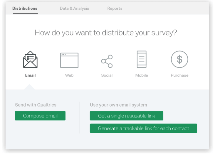Survey distribution options
