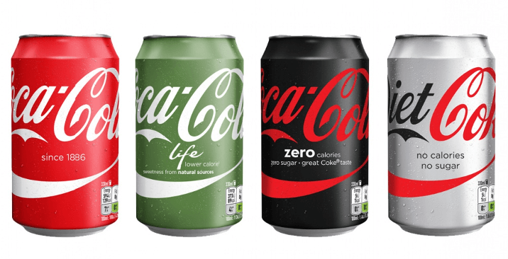 Diet coke colored bottles