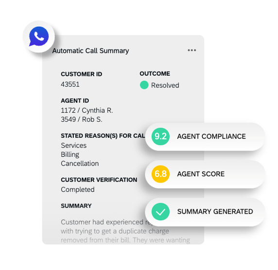 Automatic call summary